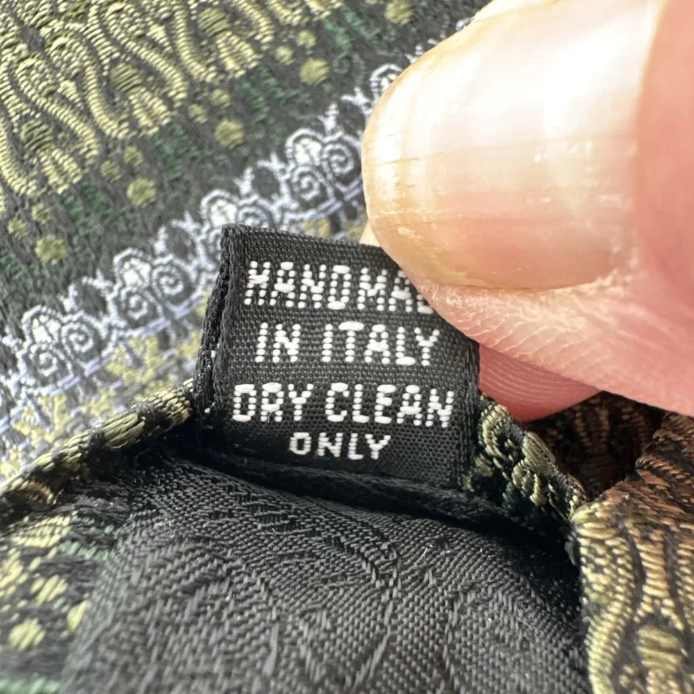 Kolte Italy Vintage Necktie New Mens 100% Silk Tie Green Modern Design 57
